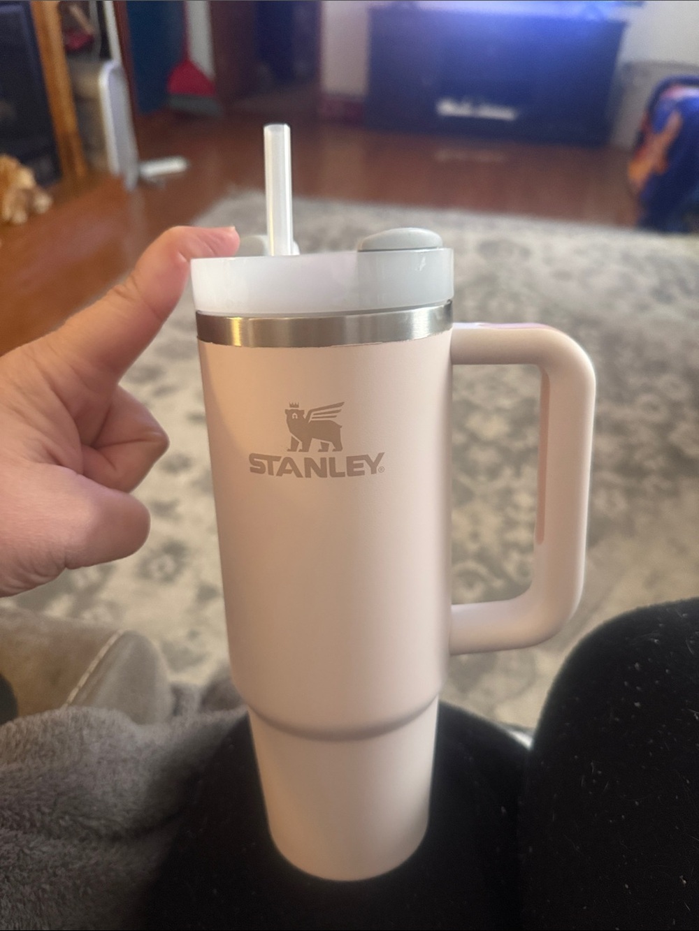 Stanley Pale Pink Stainless Steel Travel Mug with Handle and Straw 30oz